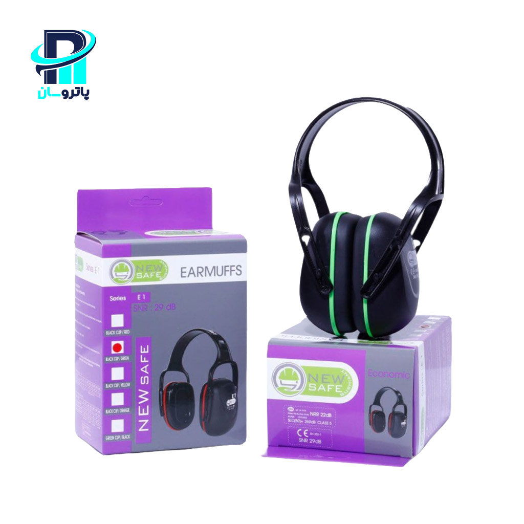 NewSafe-Earmuff-E1-01 گوشی ایمنی ایرماف نیوسیف (NewSafe) مدل E1 (سری اقتصادی و منعطف) - Image 1