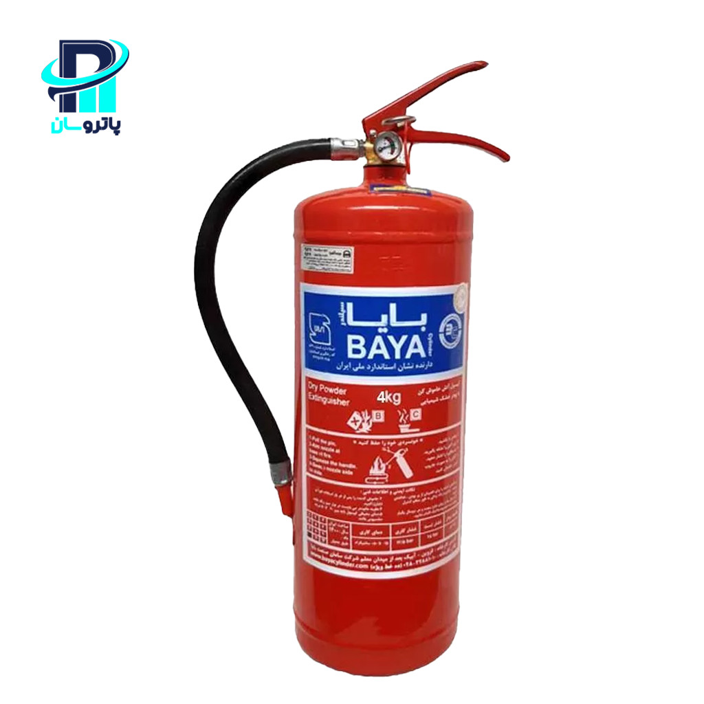 fire-extinguisher-powder-baya-4kg کپسول آتشنشانی پودر و گاز بایا سیلندر 4 کیلوگرمی - Image 1
