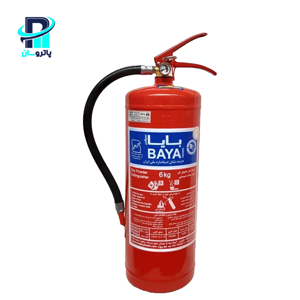 fire-extinguisher-powder-baya-6kg کپسول آتشنشانی پودر و گاز بایا سیلندر 6 کیلوگرمی - Image 1